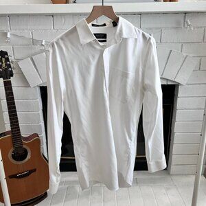 Nordstrom Men's Shop Trim Fit Wrinkle Free White Dress Button Ups Long Sleeve